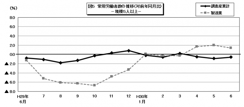 図5 常用労働者数の推移